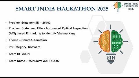 2025SIH - Automated Optical Inspection (AOI) based IC marking to identify fake marking.
