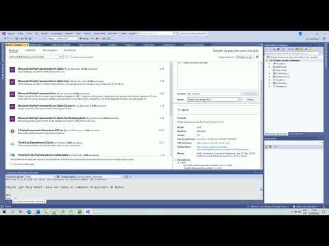 Instalando o Entity Framework Sqlite e Tools - Interface e Package Manager