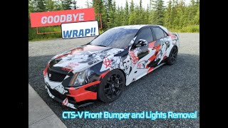 Cadillac CTS-V Bumper, Headlights, Taillights and Third Removal for Vinyl Wrap Cts V Bumper Cut Mod