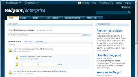 Telligent Enterprise 2.0: Using status messages