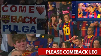 Barcelona fans reactions after showing Messi's video in camp now Barcelona fans reactions after showing Messi's video in camp now