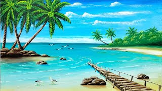 Painting of Lakshadweep sea beach drawing and painting | painting 503 by Easy paint with Biswanath 7,279 views 4 months ago 10 minutes, 38 seconds