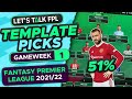 FPL GW1 TEMPLATE TEAM | MOST POPULAR TEAM SELECTION PICKS | Fantasy Premier League Tips 2021/22