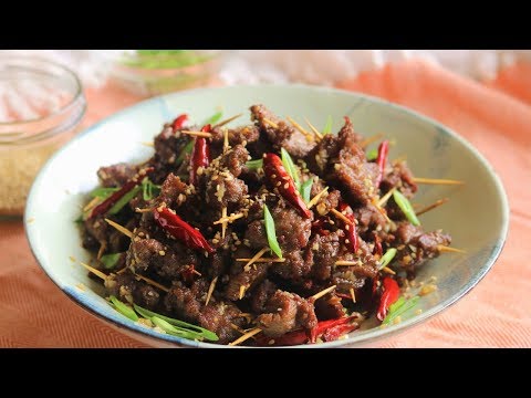 SZECHUAN APPETIZER - Toothpick Beef Recipe (牙签牛肉)