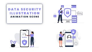 Famous Data Security 2d Flat Character Animation After Effects Template Wealth