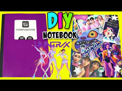 KPop Demon Hunters Huntrix and Saja Boys DIY Notebook Collage