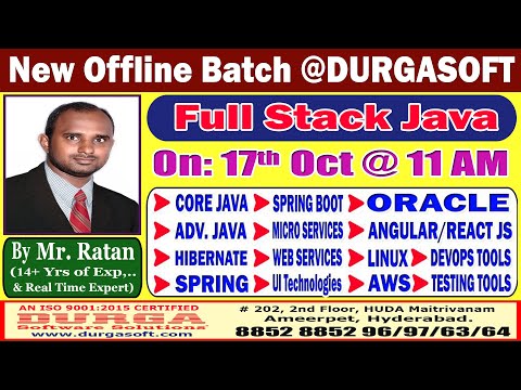 Full Stack Java Offline Training @ DURGASOFT