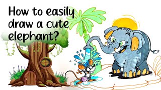 How to easily draw a cute elephant? | Character Design