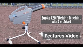 Zooka 720 Pitching Machine with Short Tripod Features
