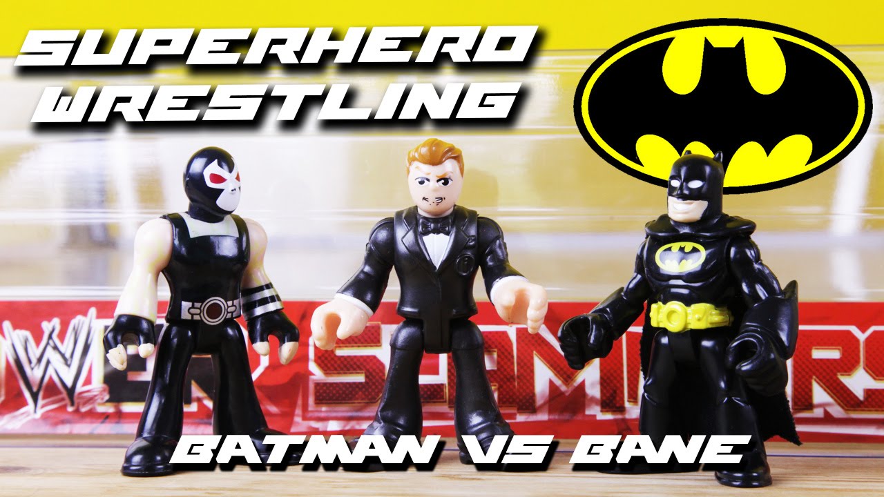 BATMAN and ROBIN vs BANE Superhero Wrestling imaginext toys wwe new wcw fight