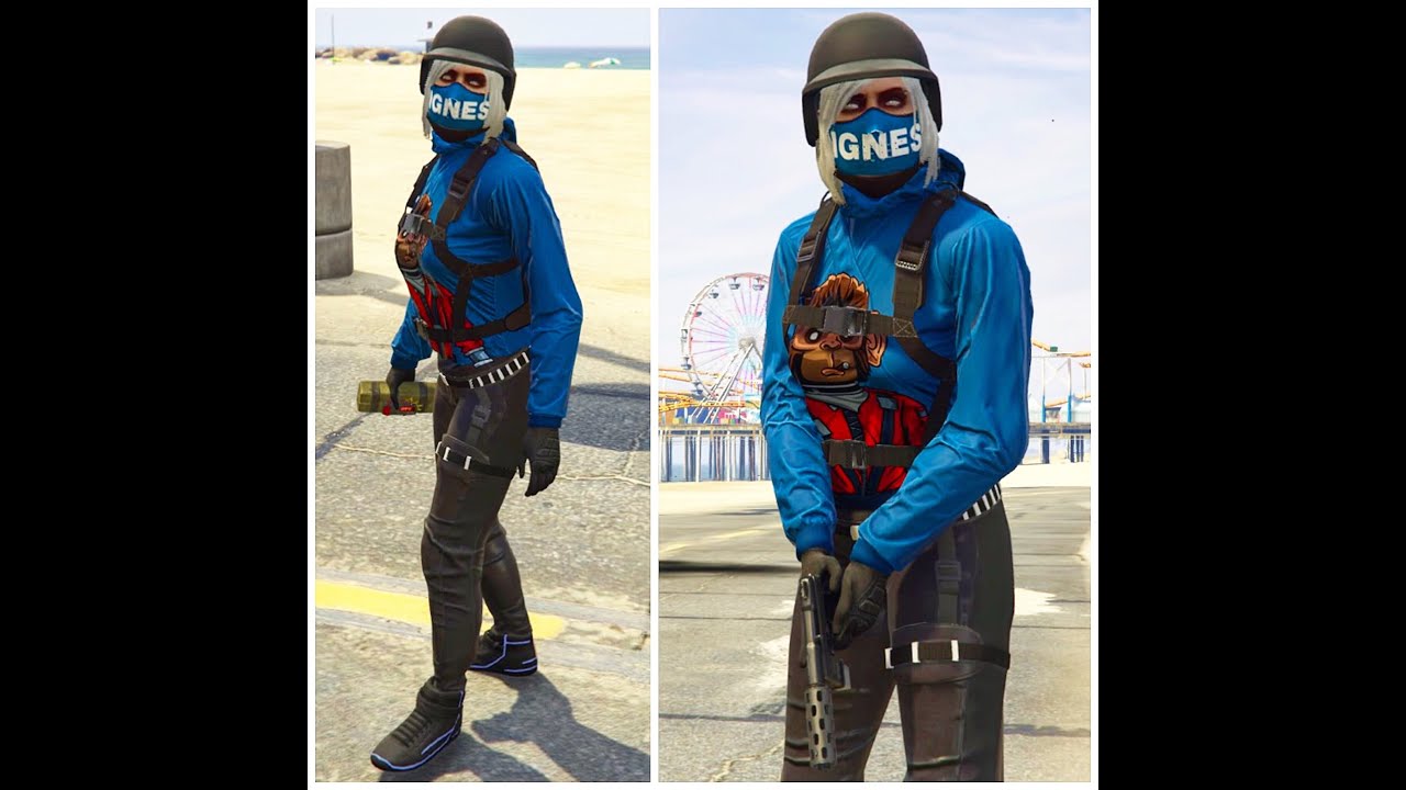 😍 New Gta 5 Glitch Modded Female Outfit Merge Components with Logo