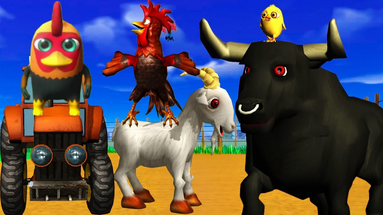 El Pollito Pío 3d - El Toro y Tractor - Canciones de la Granja de Zenón ...