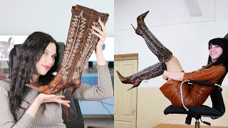 Valeria Try On Gianmarco Lorenzi Size Eu40 Us10 Pointed Toe High Heels Boots