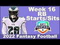 Week 16 RB Starts/Sits | 2022 Fantasy Football