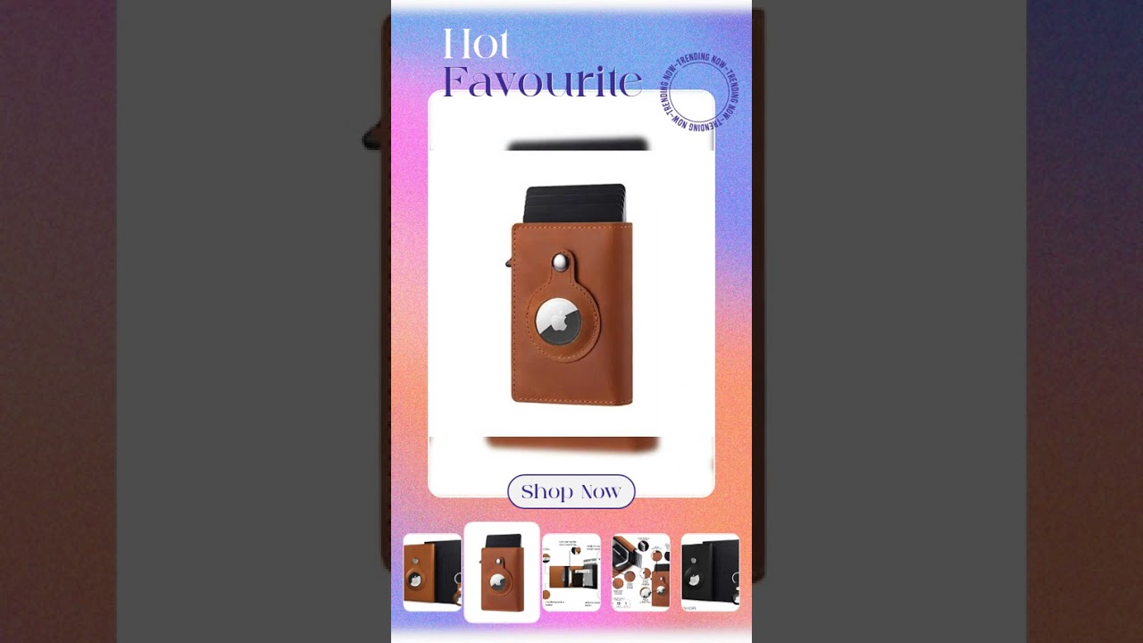 Premium Leather & Aluminum RFID-Blocking AirTag Wallet AirTag Card Holder with KeyChain