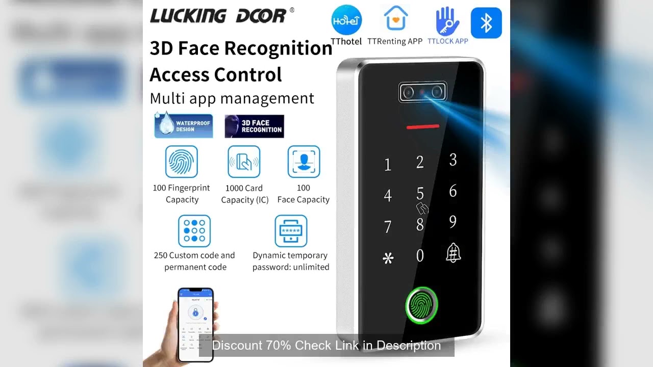 Smart Lock Fingerprint & Face Recognition Access Control Keypad RFID IC Card Reader Multiple Platfor