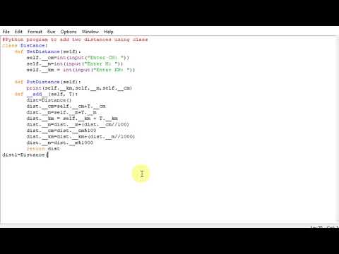 Python program to add two distances using class