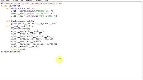 Python program to add two distances using class