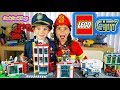 Lego City Fire and Police: Kids Playing with Legos Toys: Fire Station and Engines, Police Trucks