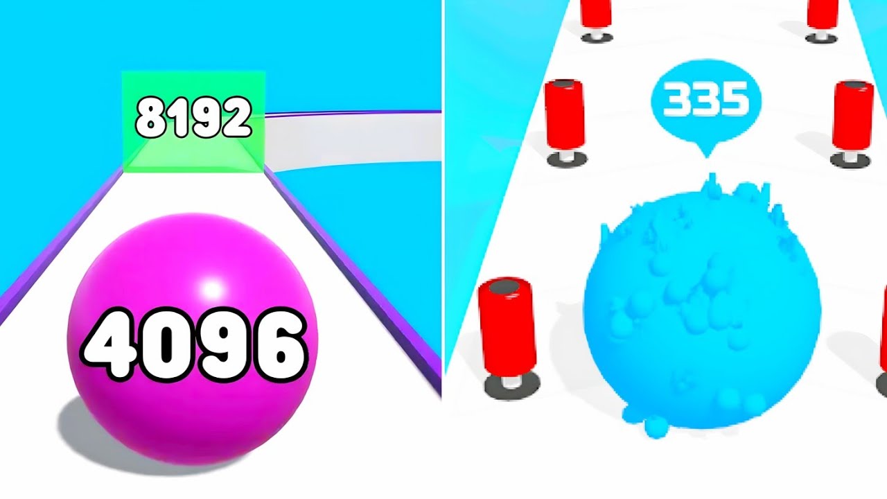 Ball Run Infinity vs Roll Crowd Run 3d - ASMR 2048  Satisfying Gameplay