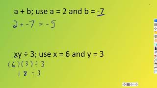 evaluating variable expressions