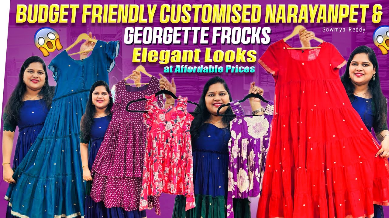 Latest Narayanpet Long Frocks & Georgette Dresses with Prices | Customised Boutique Collection