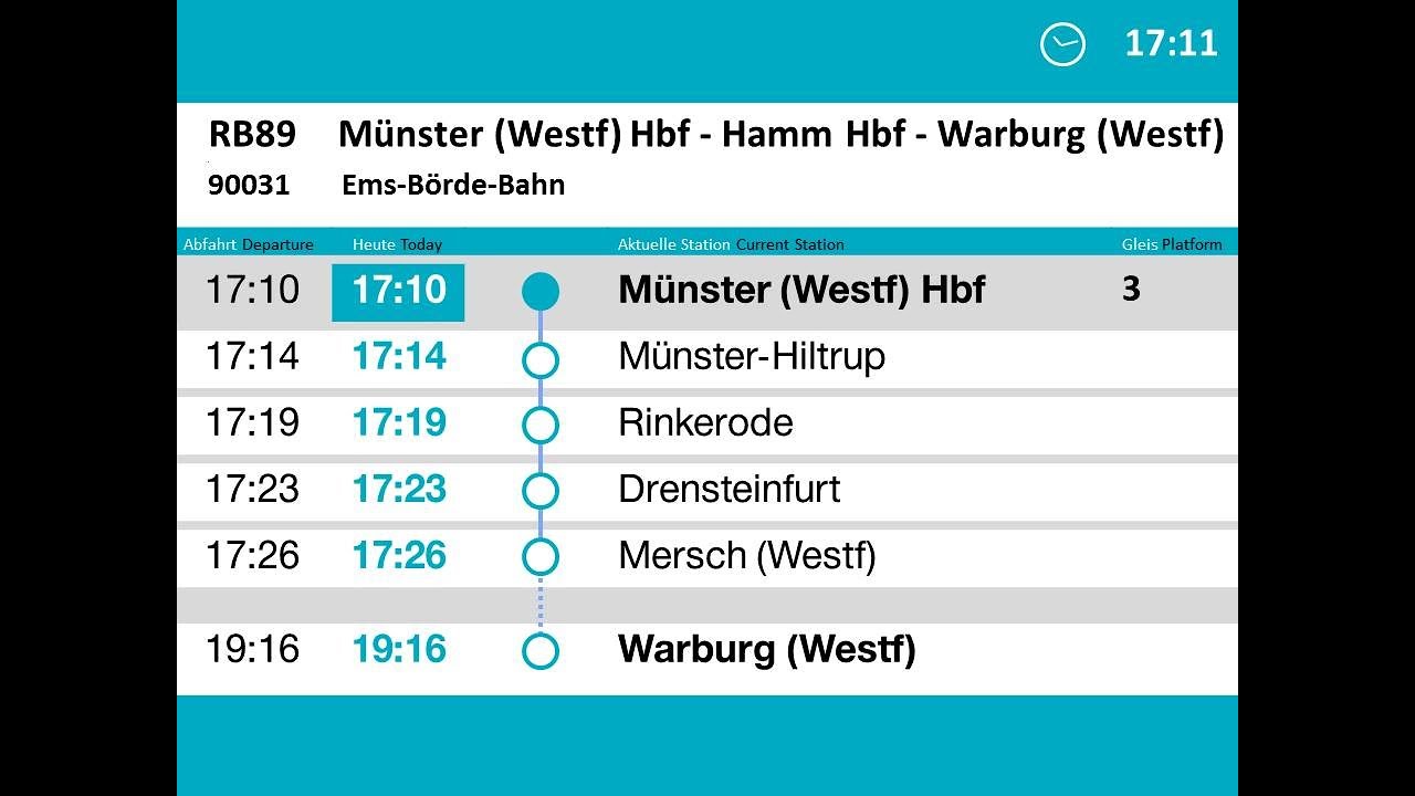 [ERB] Ansagen RB89 Münster - Hamm - Warburg