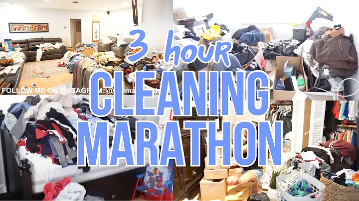 WHOLE HOUSE CLEAN WITH ME MARATHON / 3 HOURS OF CLEANING , DECLUTTERING, ORGANIZING, LAUNDRY & MORE