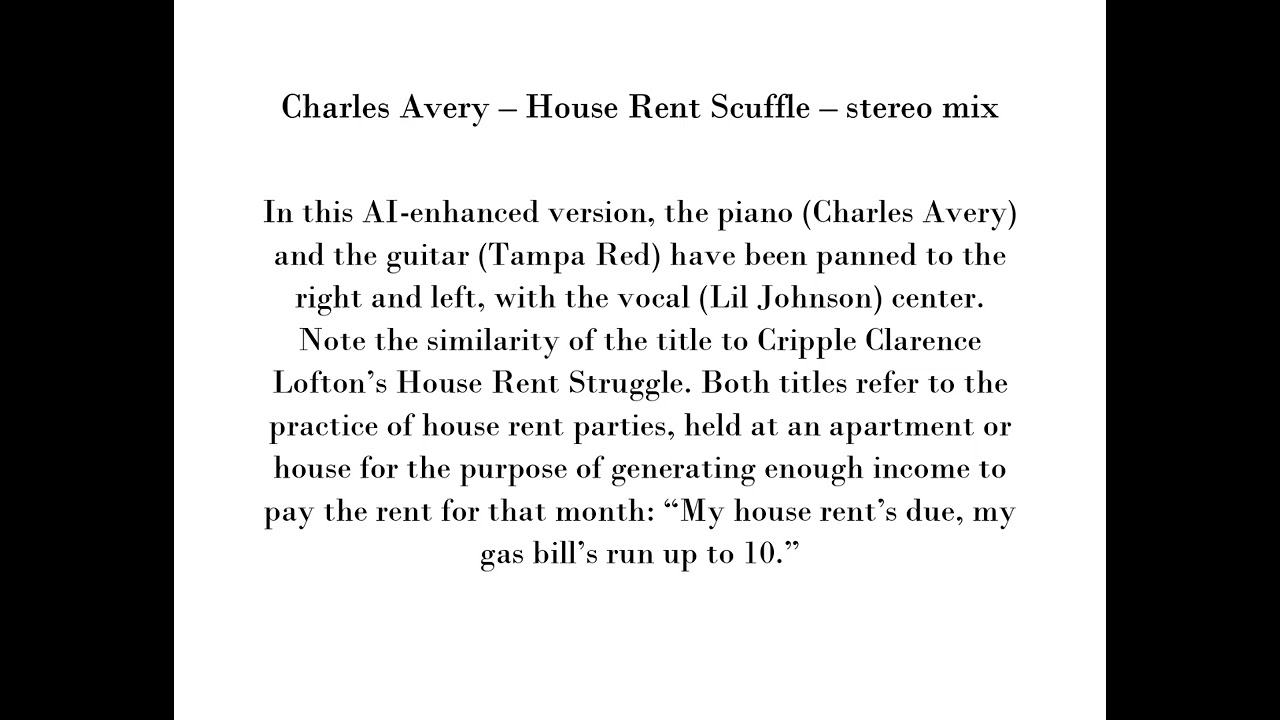 Charles Avery   House Rent Scuffle   stereo mix