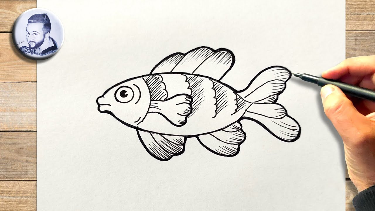 Tuto comment dessiner un poisson facilement - YouTube