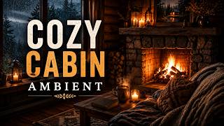COZY CABIN AMBIENT 🏡 Warm Relaxing Music by the Fireplace