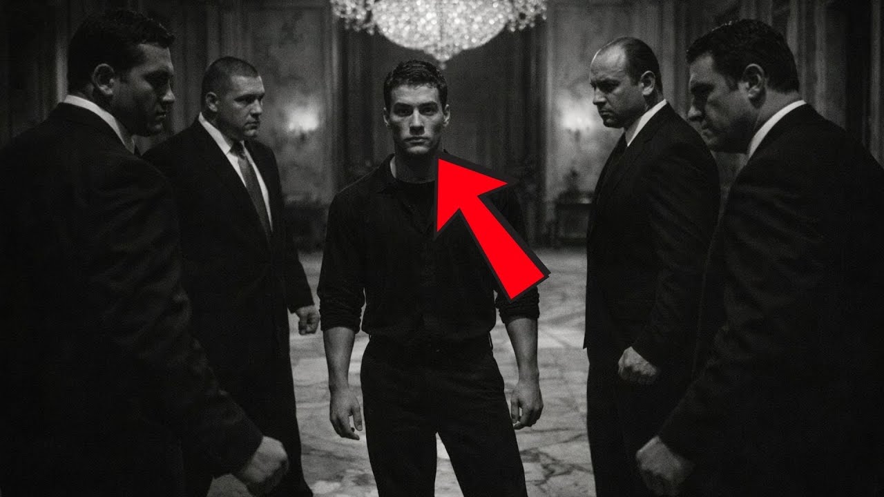 Van Damme was hired as bodyguard when 4 professional fighters tested him, 19 seconds later done