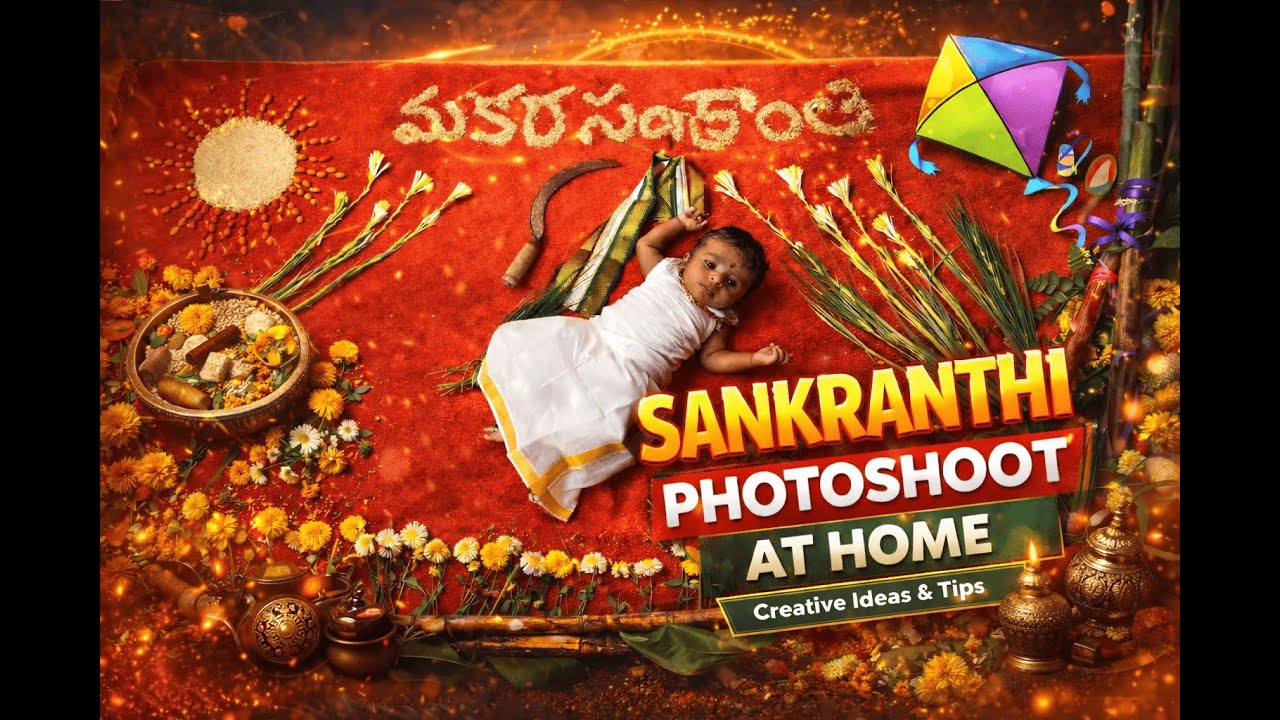 🌾 Sankranti Baby Photoshoot at Home | Telugu Festival Vlog 🌾