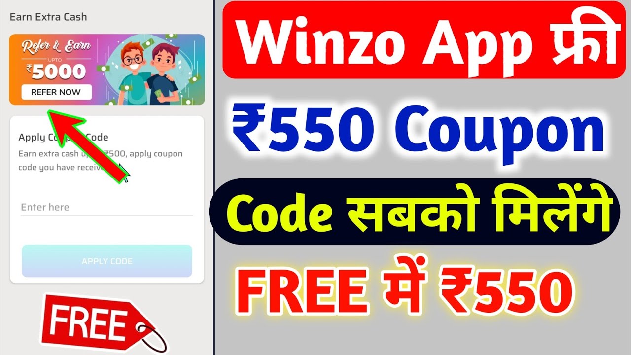 Winzo App ₹550 New Coupon Code 2024 Winzo Free Coupon Code Today