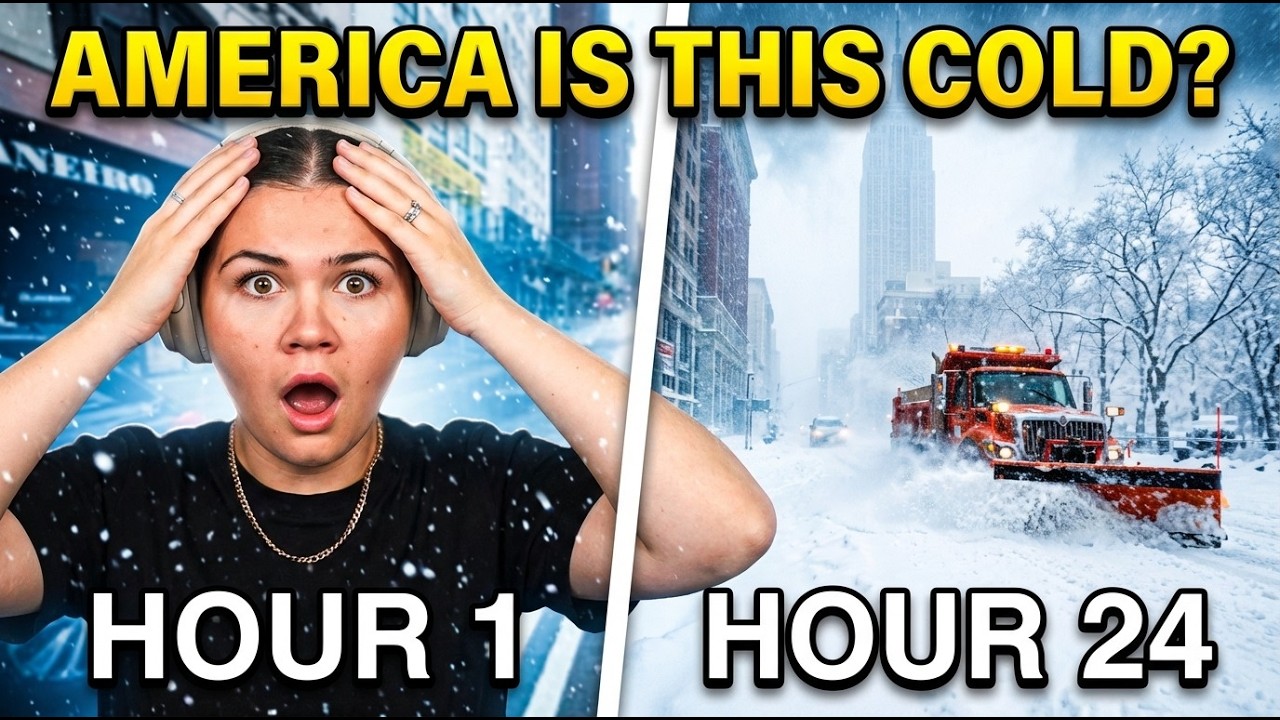 Британец реагирует на самую сильную снежную бурю в Нью-Йорке за десятилетие, час за часом.