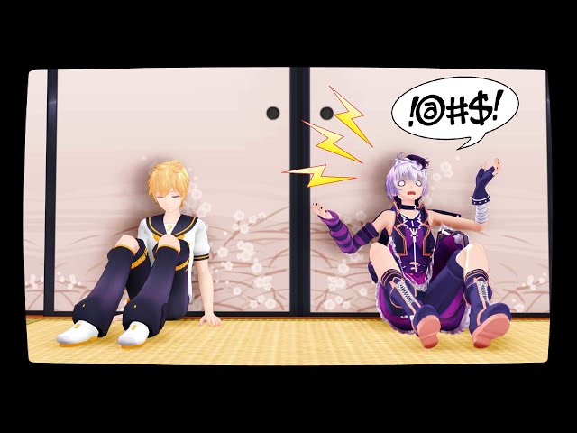 [MMD Talkloid] Len and V4Flower get into a fight class=