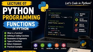 Python Functions Explained | Lecture 7| Defining Functions, Parameters & Return Values 