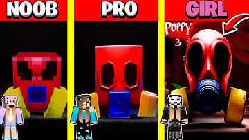 POPPY PLAYTIME: CHAPTER 3 - TEASER TRAILER MASK HOUSE BUILD CHALLENGE - NOOB vs PRO vs GIRL