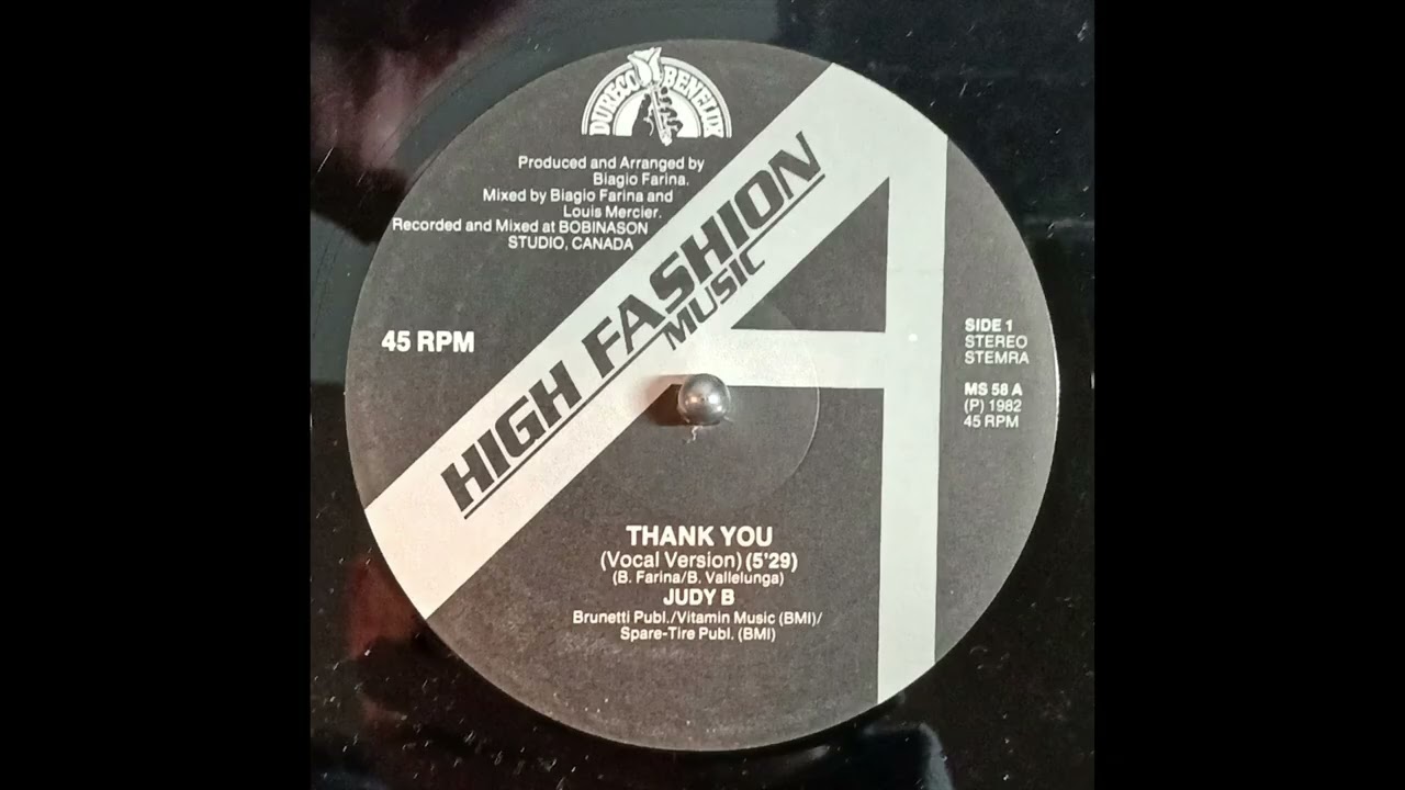 ミュージック THANK YOU Judy B. - Thank You (1982) - YouTube