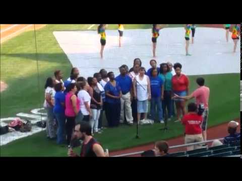 Community Fellowship Mass Choir @ Somerset Patriots Game - America The Beautiful