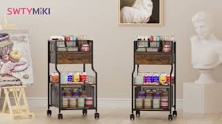 Assembly instruction-SWTYMIKI Metal Rolling Utility Cart with DIY Divider-ZWJ288(B0G4M7TGRY)