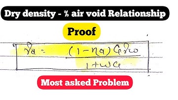 Relationship between Dry Density and  Percentage air void | Soil Mechanics | Chapter 4