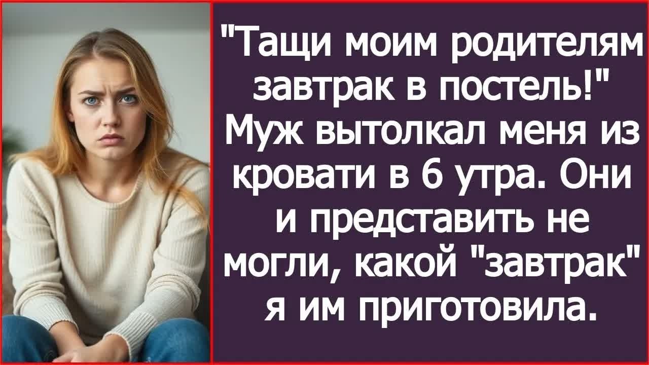 ＂Тащи моим родителям завтрак в постель!＂ Муж вытолкал меня из кровати в 6 утра.