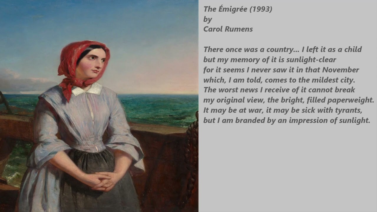 📚 Poem Audio, "The Emigree" by Carol Rumens, 