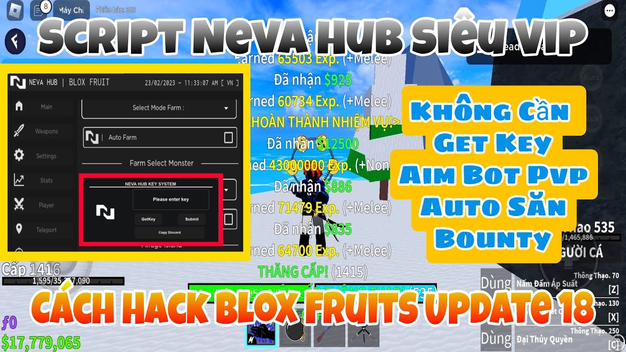 TERBARU SCRIPT BLOX FRUIT NEVA HUB, AUTO RAID