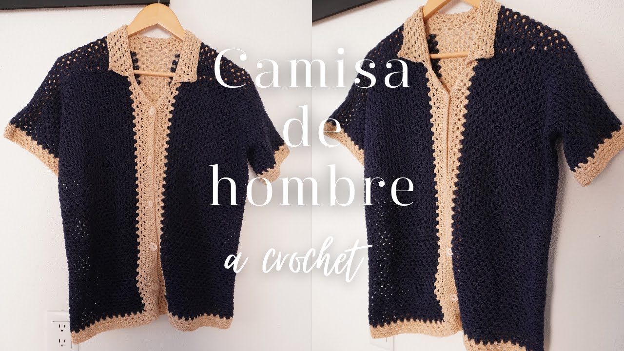 Camisa de hombre a crochet 💙 Tutorial | isabella.crochett