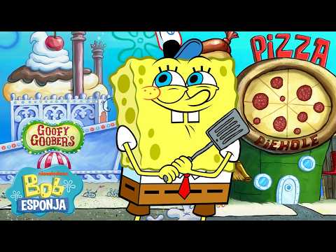 Bob Esponja | Todos os Restaurantes da Fenda do Biquíni 🌭🍝 | 45 Minutos | Bob Esponja em Português