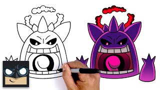 how to draw gigantamax gengar pokemon sword and shield