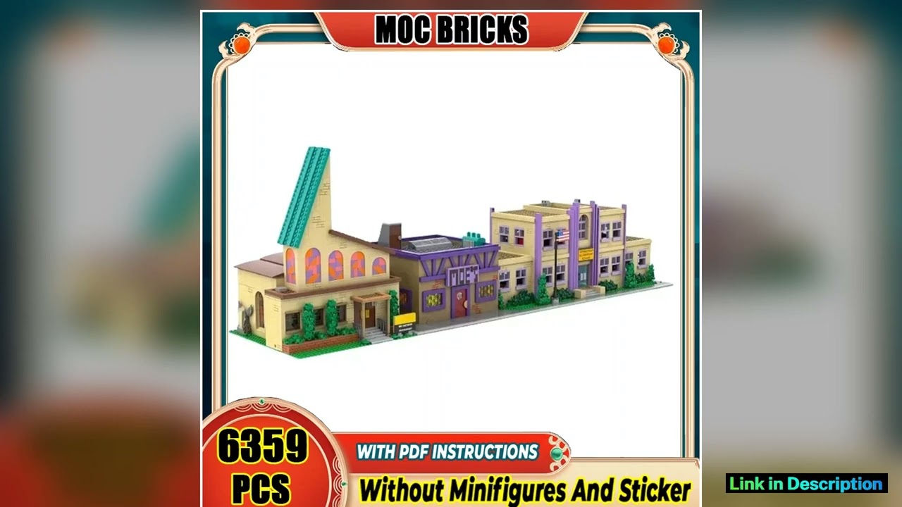 Moc Building Bricks Springfield Architecture Model Technology Modular Block City Street View Toy DI