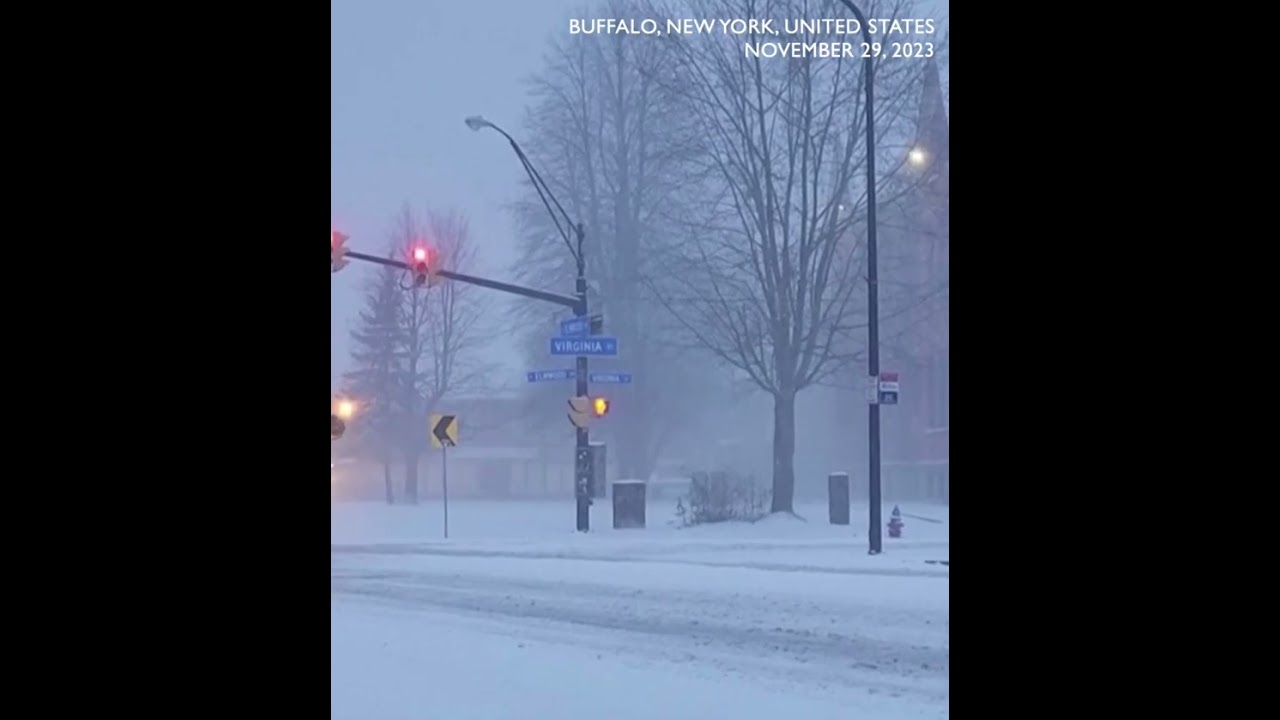 Heavy snowfall blankets Buffalo, New York
